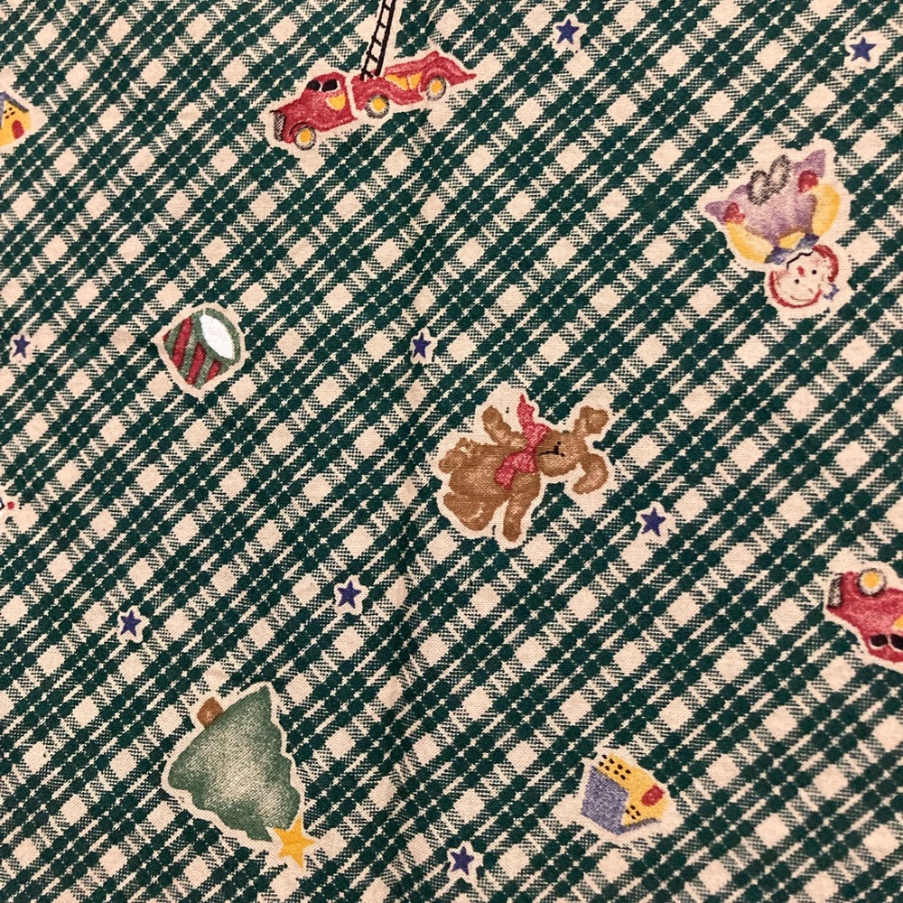 Daisy Kingdom Tossed Toys 1995 Past & Presents Christmas Green Cream Plaid - Picture 3 of 4